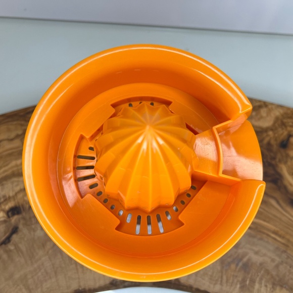 Vintage Mid Century Gemco Citrus Juicer Orange Lid Glass Jar Lemon Orange - Picture 4 of 12